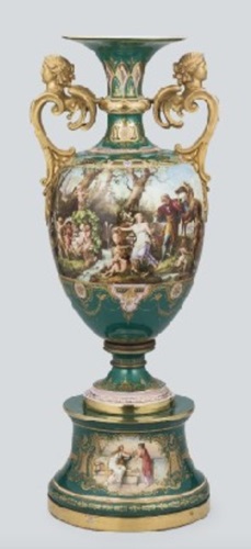 美麗 繊細 ロイヤルヴィエナ 大型 両手付 飾り壺 アンティーク 金彩 ワトー恋人図 1900年頃 Royal vienna vase - Etsy 日本