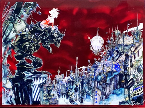 天野喜孝作品【街 METAL RED】の買取・査定はミライカ美術にお任せください
