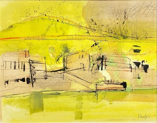 島田章三作品【湖畔風景（白樺湖）】の買取・査定はミライカ美術にお 