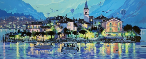 ■笹倉鉄平「ラゴマジョーレ」 ポスター額付様新品201906 ラゴ・マジョーレ