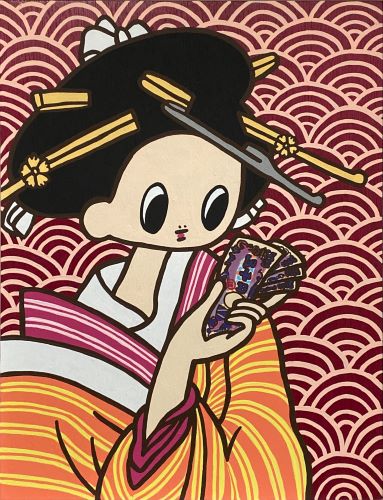 細川真希 原画「People 絞 in Seattle 2011」16×26cm