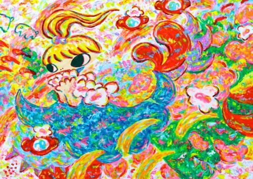 ロッカクアヤコ untitled2 木版 （untitled シルクスクリーン ロッカク 