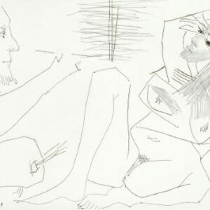 ピカソ 「頭の上で両手を組んだモデルと画家」の買取画像