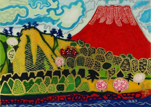 片岡球子作品【花咲く富士】の買取・査定はミライカ美術にお任せください