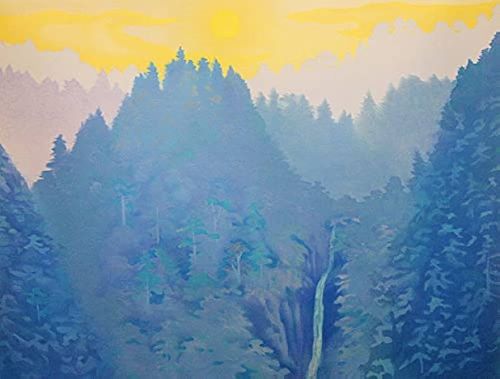 【セール新品】東山魁夷、青の世界、白暮、高額画一部、版上印入り,額付 送料無料、ami5 自然、風景画