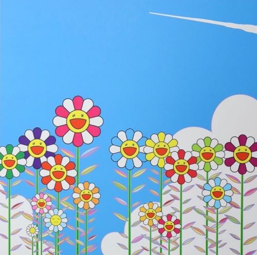 村上隆 「夏の青空に飛行機雲」の買取作品画像