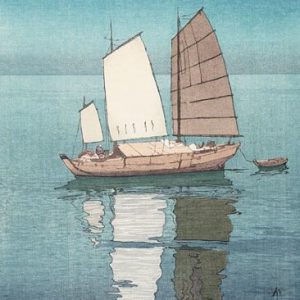 吉田博「瀬戸内海集 帆船 午後」の作品買取画像