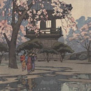 吉田博「櫻八題　鐘樓」の作品買取画像