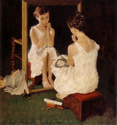 ロックウェル「鏡の中の少女」の作品買取画像