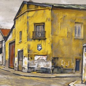 荻須高徳「黄色い壁の家」の作品買取画像