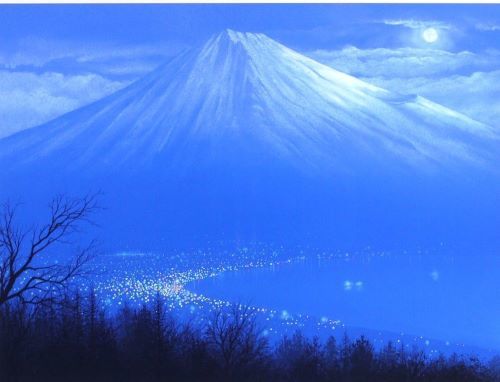 清水規「月明富士」の作品買取画像