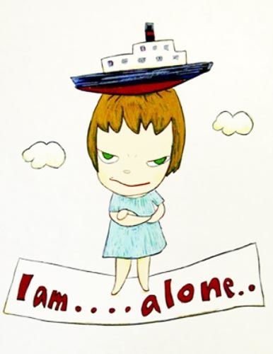 奈良美智「IamAlone…(私は独りぽっち)」の買取作品画像