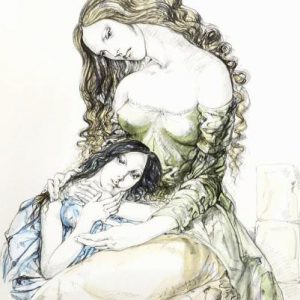 藤田嗣治「母と娘」の買取作品画像