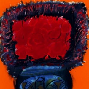 三岸節子「赤い花」の買取作品画像