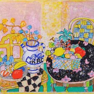 アイズピリ「テーブルの上の果物と花」の作品買取画像