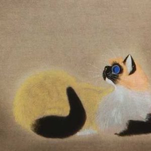 加山又造「若い猫」の作品買取画像