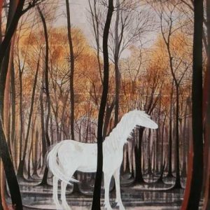 加山又造「白馬」の作品買取画像