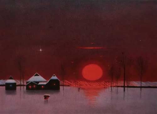 斉藤真一「赤い陽の村」の買取画像