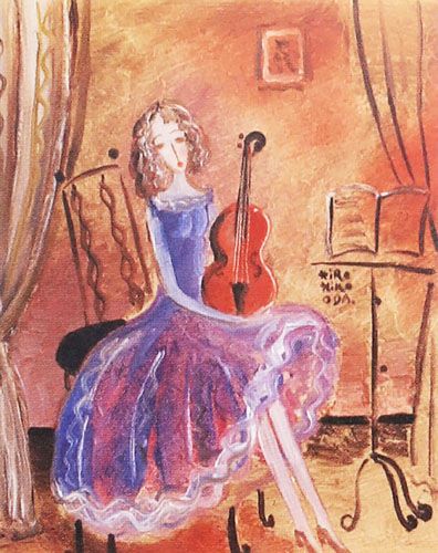 織田広比古「青いスカートの少女」の買取作品画像