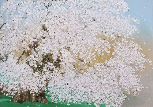 中島千波「三春の瀧桜」の買取作品画像