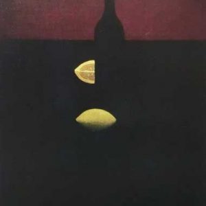 浜口陽三「びんとレモンと赤い壁」の買取作品画像