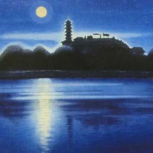 平山郁夫「金山寺の月」の買取作品画像