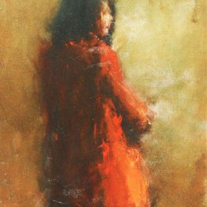 平野遼「赤い服の女性」の買取作品画像