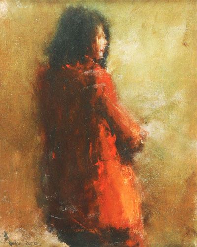 平野遼 赤い服の女性