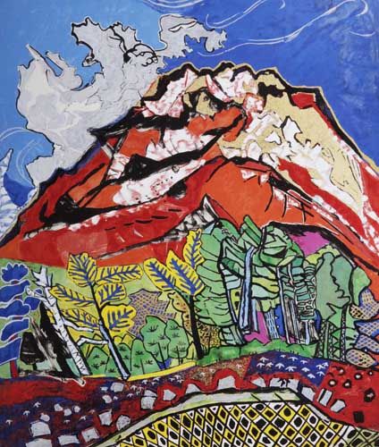 片岡球子「大観山の富士（3）」の買取作品画像