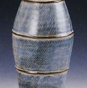 島岡達三「白釉象嵌縄文壺」の買取作品画像