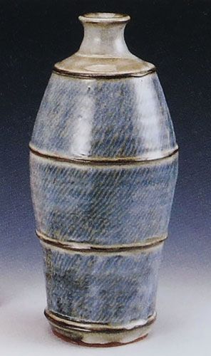 島岡達三「白釉象嵌縄文壺」の買取作品画像