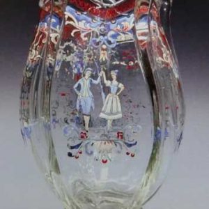 ガレ ロココ風人物文花瓶