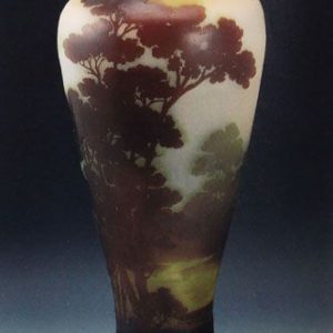 ガレ「湖水風景文花瓶」の作品買取画像