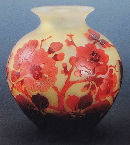 ガレ 桜文花瓶