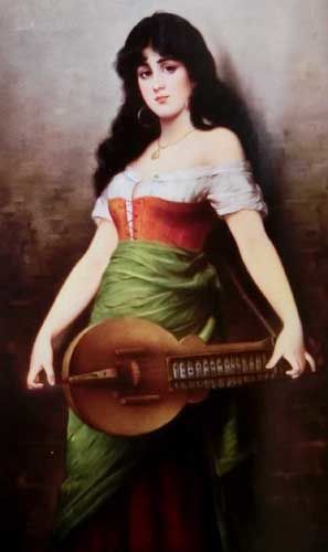 KPM 楽器を持つ女性像