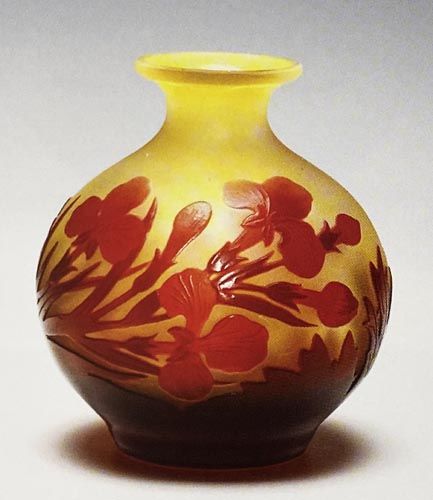 ガレ「なでしこ文花瓶」の買取作品画像