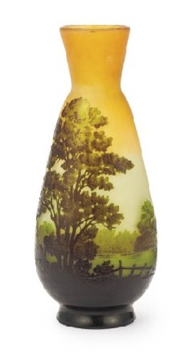 ガレ 「湖水風景文花瓶」の買取画像