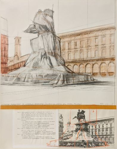 クリスト 「Wrapped Monument to Vittorio Emanuele,Project for Piazza del Duomo,MIlan」の買取作品画像