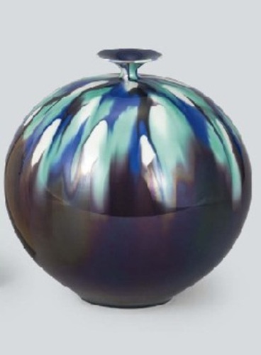 三代徳田八十吉 「碧明釉壷」の買取画像