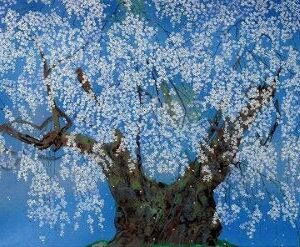 中島千波 「坪井の枝垂れ桜」の買取画像