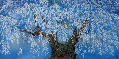 中島千波 「坪井の枝垂れ桜」の買取画像