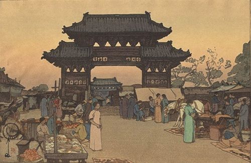 吉田博 「奉天市場」の買取画像