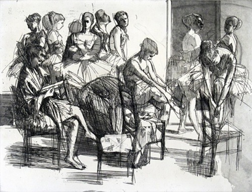 小磯良平 「バレリーナ群像(b)」の買取画像