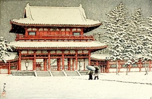 川瀬巴水 「平安神宮の雪」の買取画像