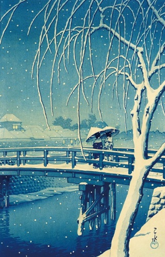 川瀬巴水 「暮れヽ雪」の買取画像