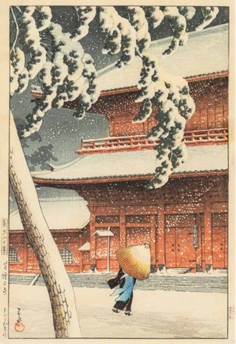 川瀬巴水 「芝増上寺：「東京二十景」より」の買取画像