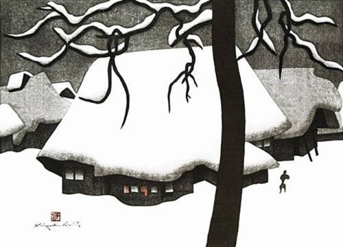 斎藤清「 会津の冬(89) 大野」の買取画像