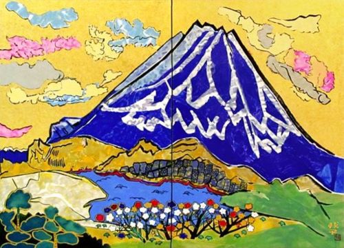 片岡球子 「大観山の富士(二曲屏風)」の買取画像