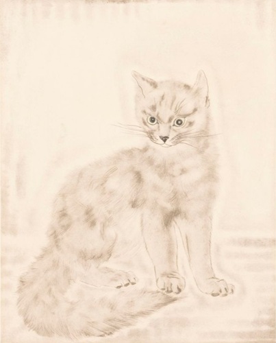 藤田嗣治 「白い猫 猫十態より」の買取画像