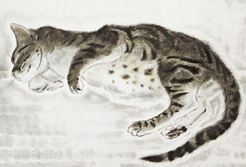 藤田嗣治 「眠る猫 「猫十熊」より」の買取画像